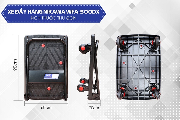 chi tiết kích thước xe đẩy nikawa wfa300dx