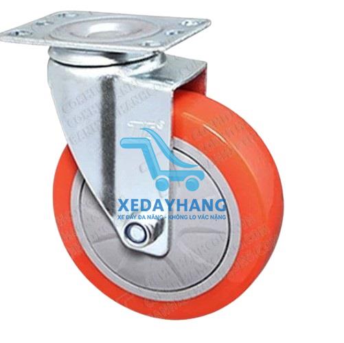 Bánh xe AHN125 Pu nhựa đỏ xoay