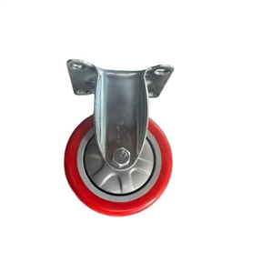 Bánh xe PU đỏ cốt nhựa D100 dẫn hướng