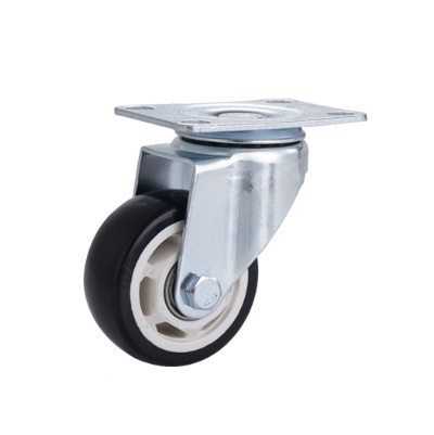 Bánh xe PVC thông hoa đen D100 xoay tròn