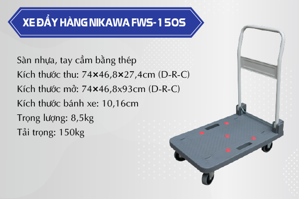 Xe đẩy hàng 150kg Nikawa FWS-150S