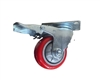 Bánh xe PU nhựa đỏ D125 xoay khóa